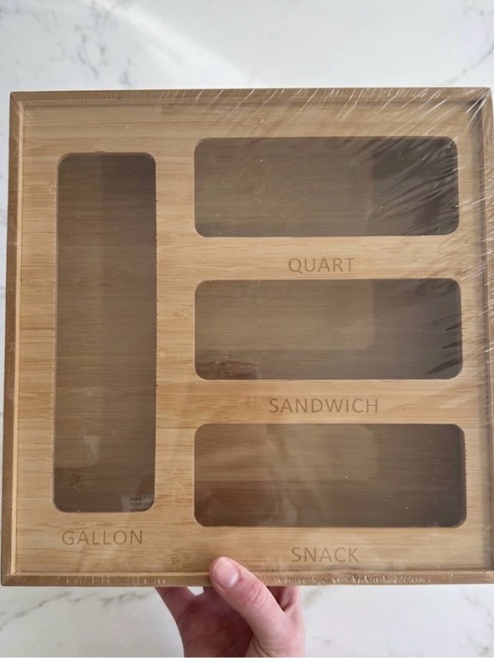 New sealed Bamboo Reusable Storage Bag Organizer - Natural